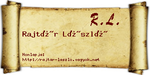 Rajtár László névjegykártya